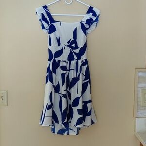 Small Shein Blue and White Dress 4 Sundress Tie in the Back